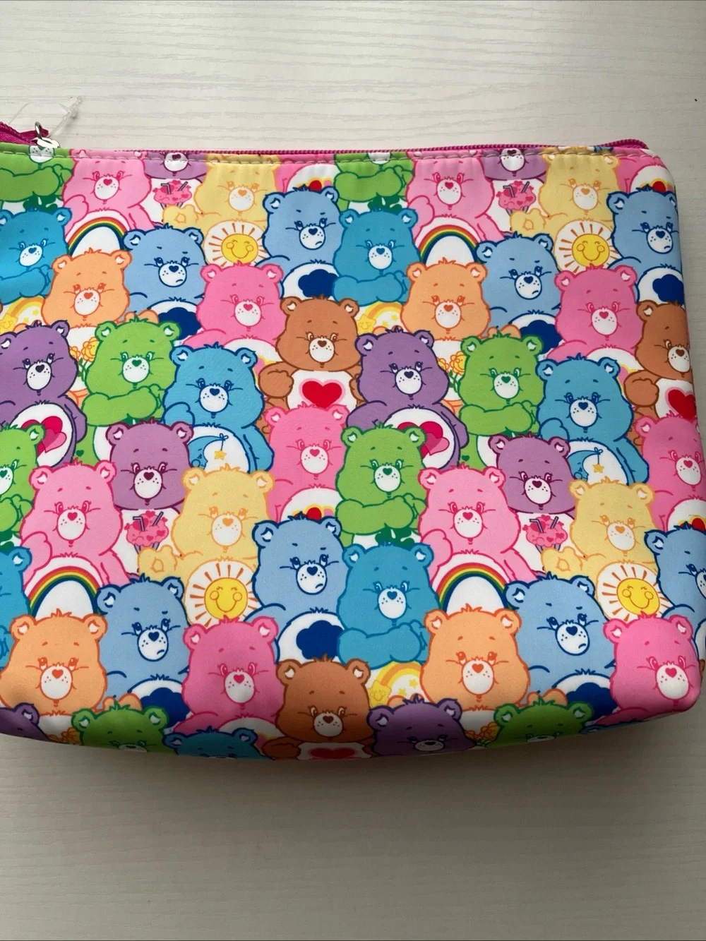 Colorful Care Bears Print Zip Makeup Bag Pouch